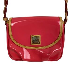 Dooney & Bourke Pleated Patent Leather Flap Crossbody Bubblegum Pink Dust bag